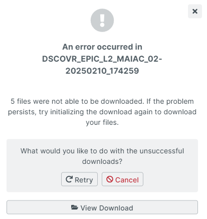 Earthdata download error