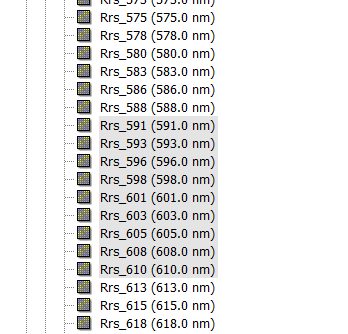 Data is not removed from 590nm to 610nm