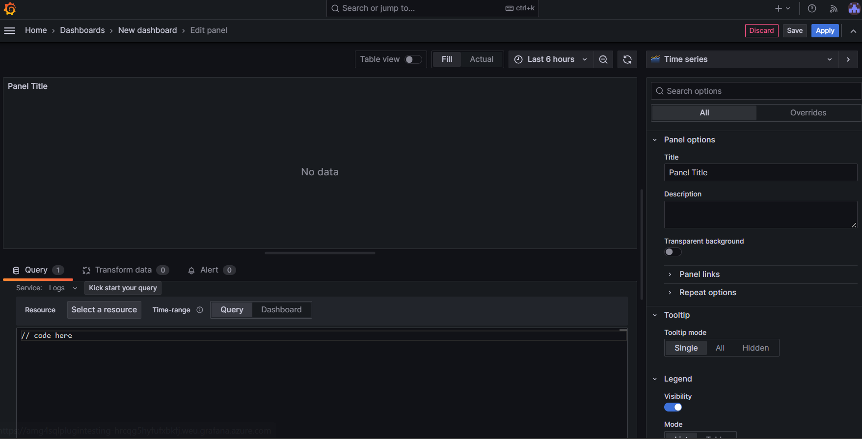 Screenshot of panel options.