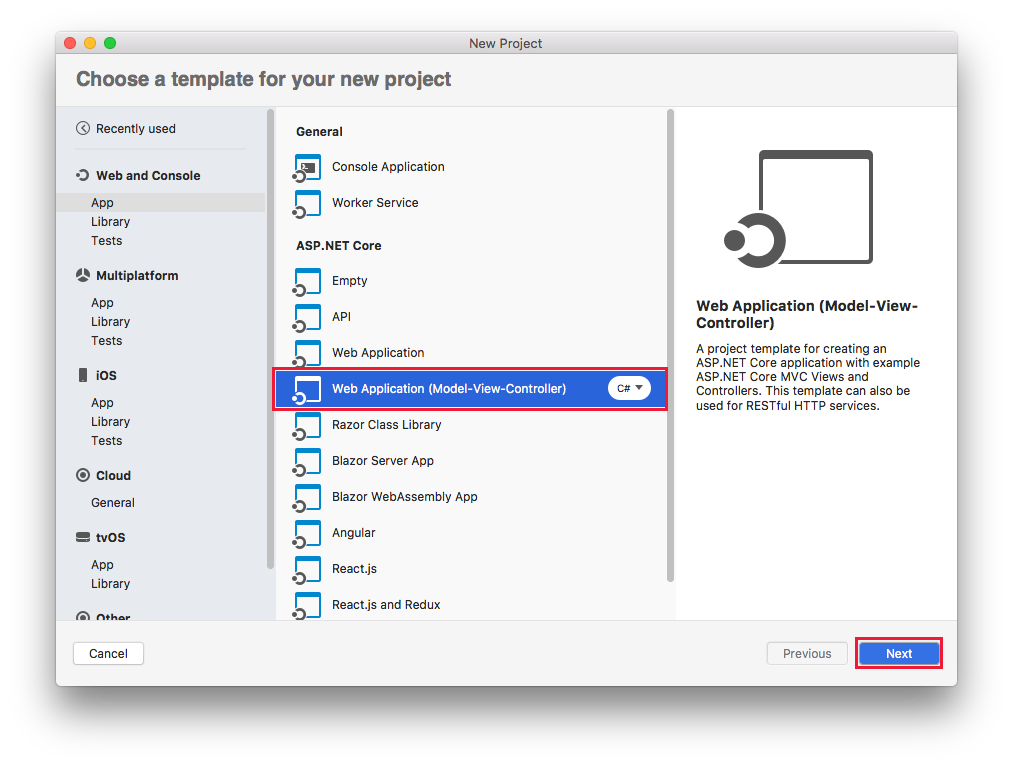 macOS Web 应用模板选择