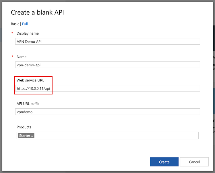 从 VNet 添加 API