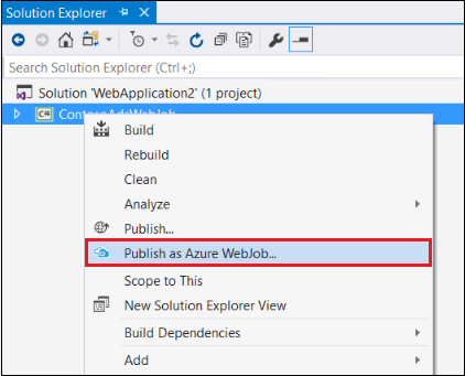 发布为 Azure WebJob