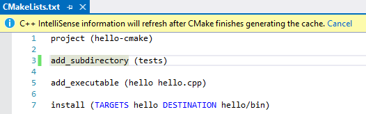 Visual Studio 中正在编辑的 C 生成列表 TXT 文件的屏幕截图。