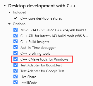 Visual Studio 安装程序的屏幕截图。