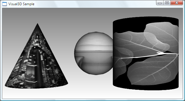 显示具有不同纹理的 3D 形状的示例的屏幕截图。