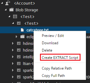快捷菜单中的“创建 EXTRACT 脚本”命令