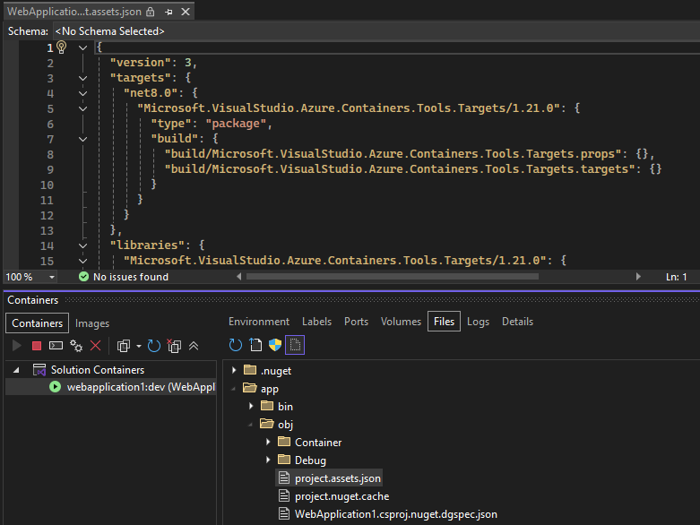Visual Studio 中打开文件的截图。