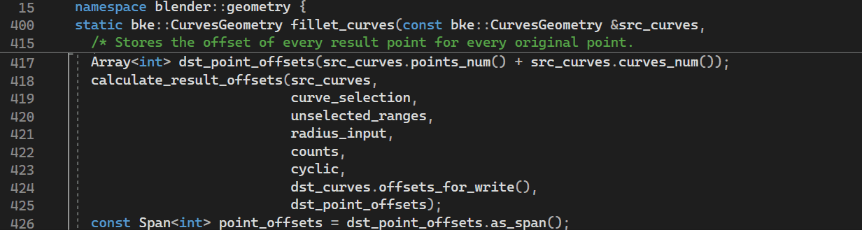 C++ 代码中使用的粘滞滚动功能的动画。