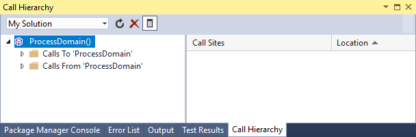 在 Visual Studio 中为C++代码调用层次结构
