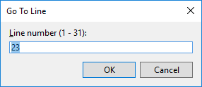 Visual Studio 中的“转到行”对话框