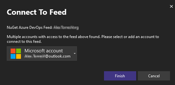 NuGet 身份验证对话框