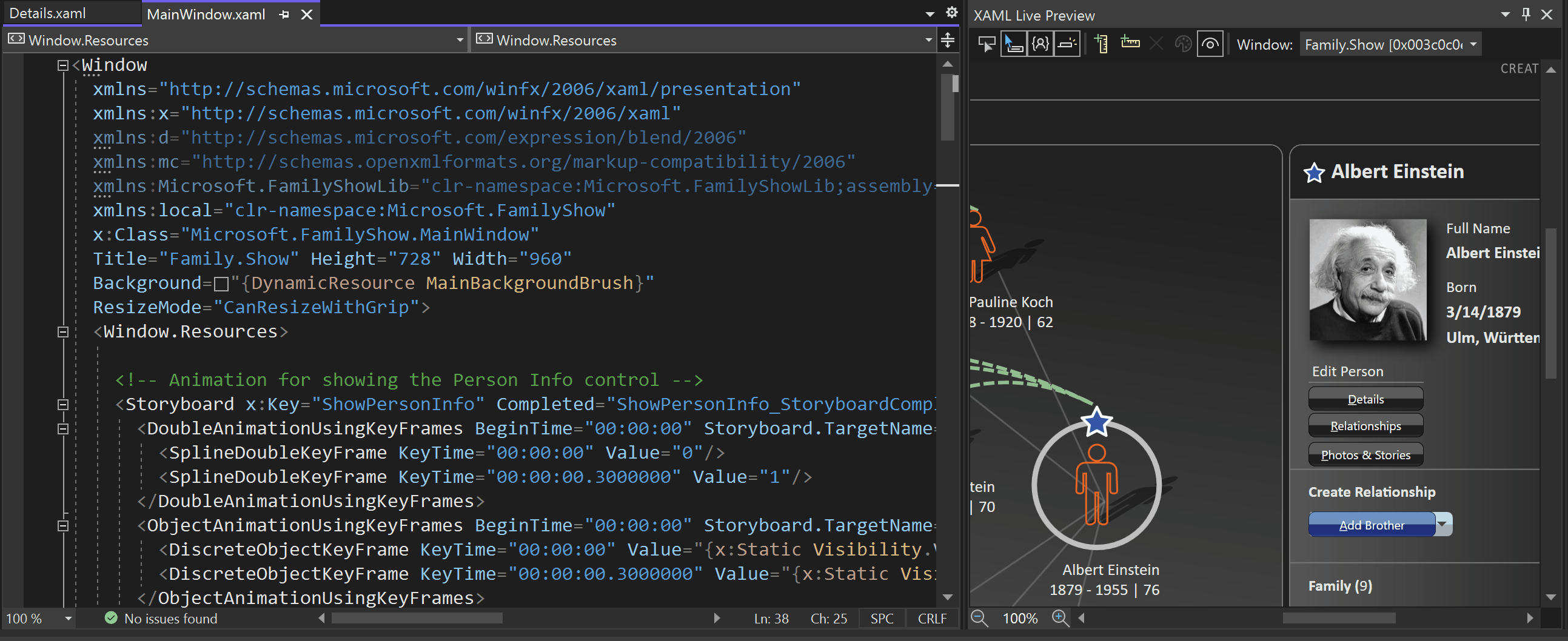 显示 XAML 实时预览的动画。